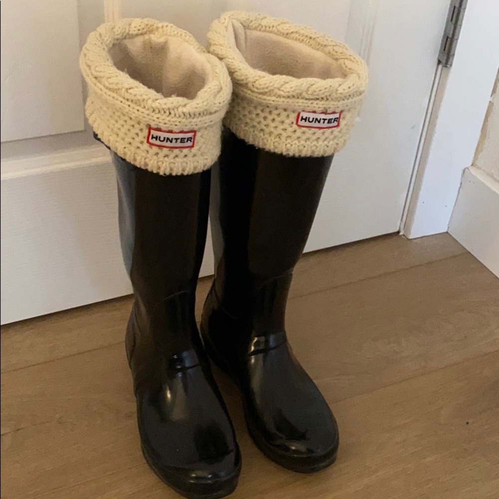 Black Hunter rain boots with inserts